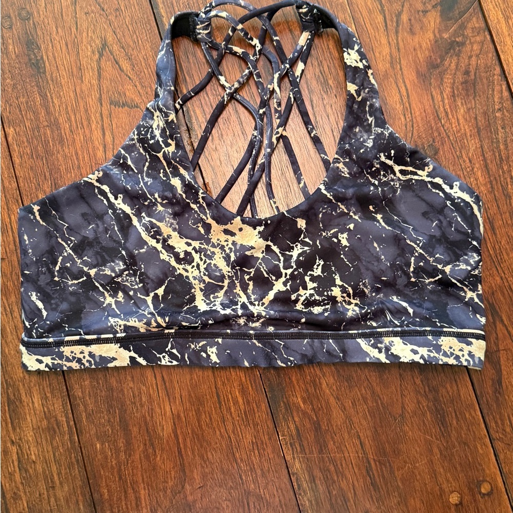 Constantly Varied Gear CVG Butterfly Back Sports Bra Black w/ Gold Marble  XL - Picture 3 of 7